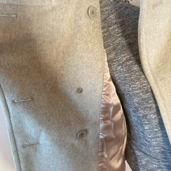 J. Crew Perennial Double Breasted Pea Coat 100% Wool By Nello Gori Sz 8 Oatmeal - Picture 5 of 13